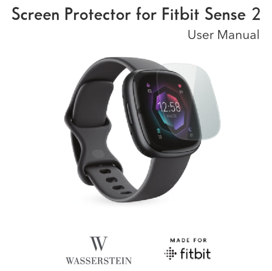 WASSERSTEIN SCREEN PROTECTOR FOR FITBIT SENSE 2 USER MANUAL Pdf