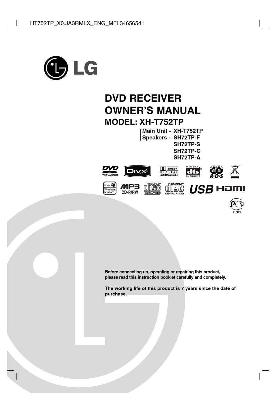 LG XH-T752TP OWNER'S MANUAL Pdf Download | ManualsLib