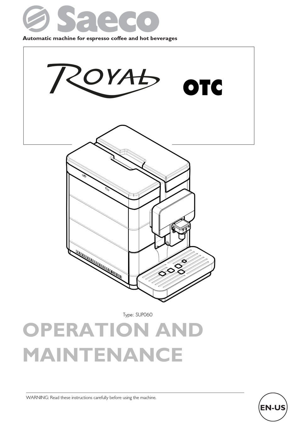 SAECO ROYAL OTC OPERATION AND MAINTENANCE MANUAL Pdf Download ManualsLib