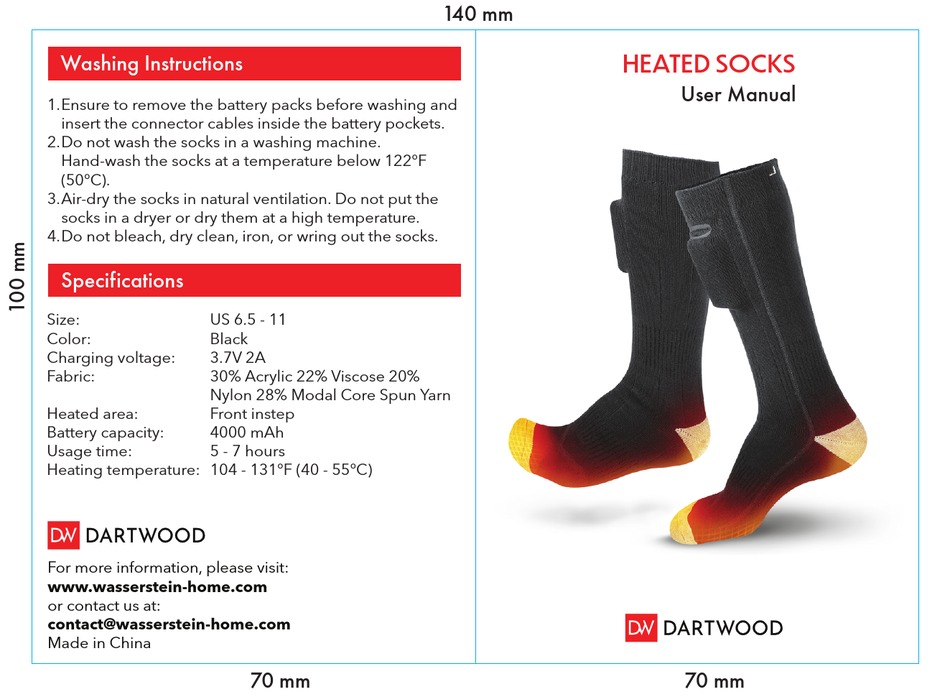 DARTWOOD HEATED SOCKS USER MANUAL Pdf Download ManualsLib