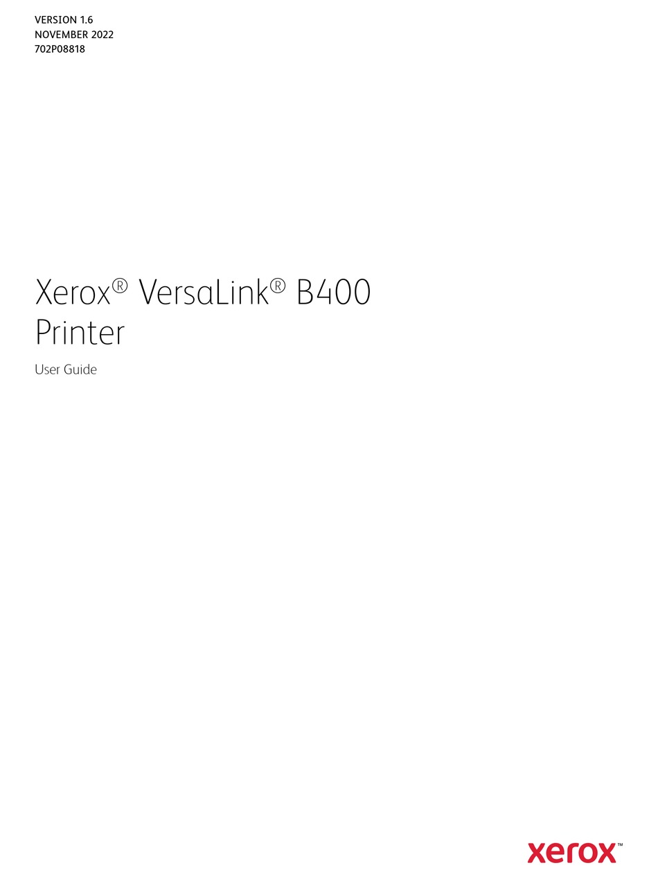 XEROX VERSALINK B400 USER MANUAL Pdf Download ManualsLib
