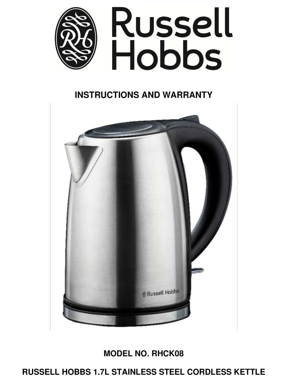 RUSSELL HOBBS RHCK08 INSTRUCTIONS AND WARRANTY Pdf Download ManualsLib