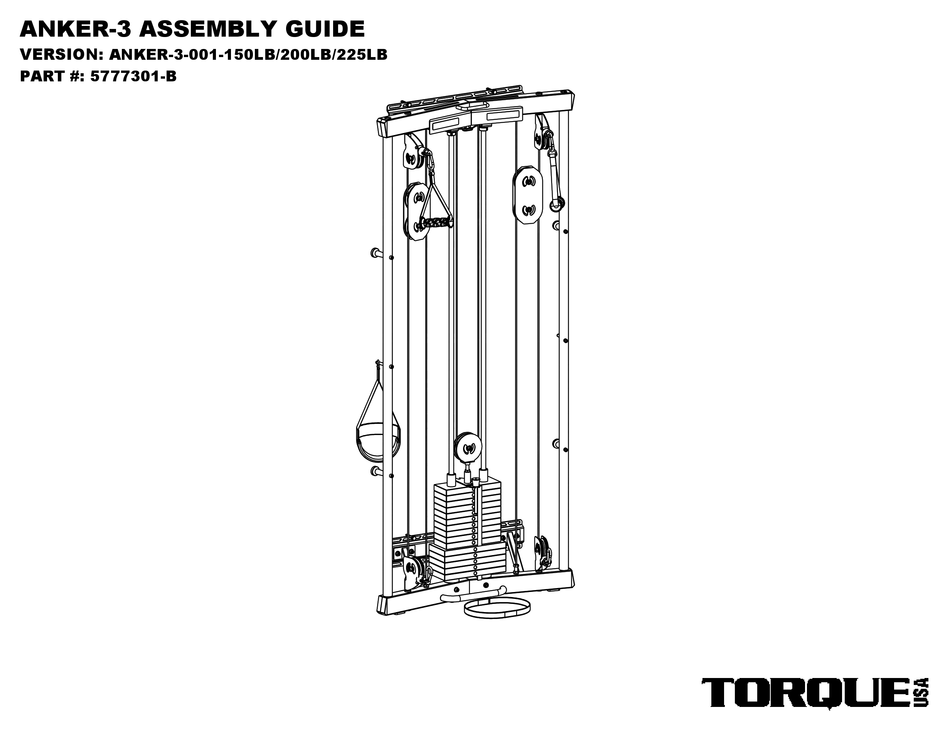 TORQUE FITNESS ANKER3 ASSEMBLY MANUAL Pdf Download ManualsLib
