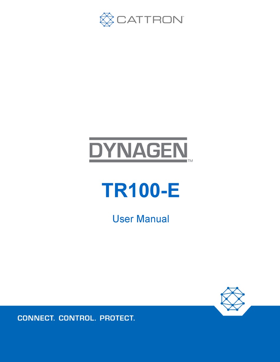 CATTRON DYNAGEN TR100E USER MANUAL Pdf Download ManualsLib
