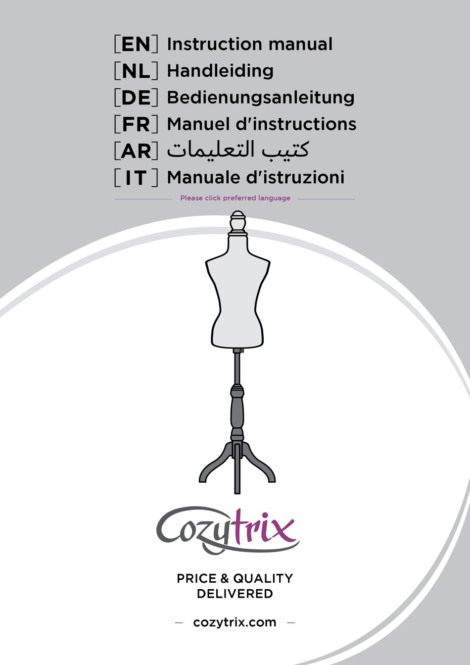 COZYTRIX MANNEQUIN INSTRUCTION MANUAL Pdf Download ManualsLib
