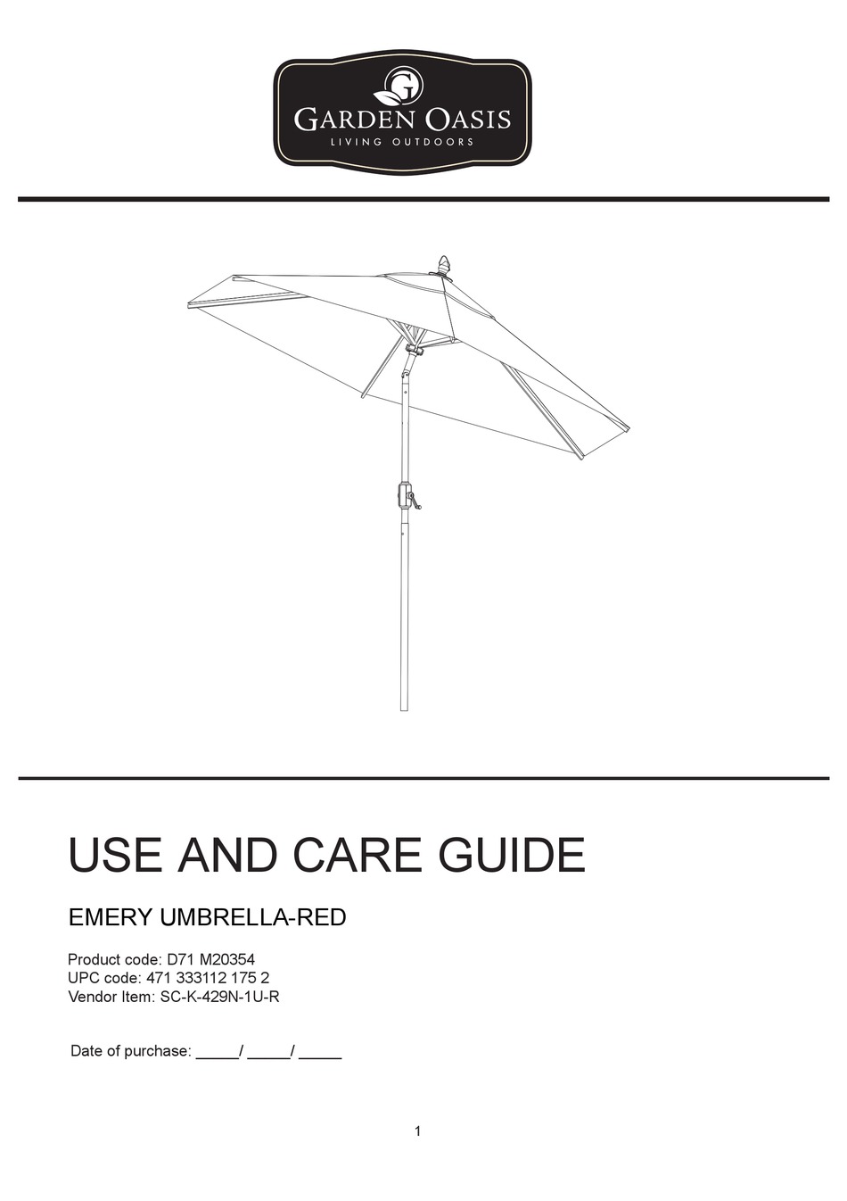 GARDEN OASIS D71 M20354 USE AND CARE MANUAL Pdf Download ManualsLib