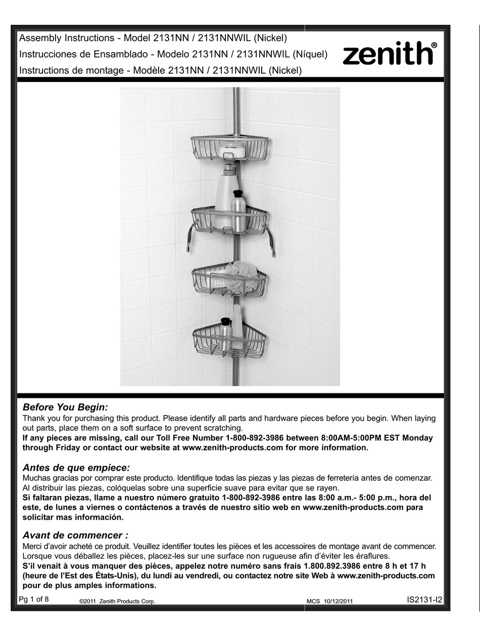 ZENITH 2131NNWIL ASSEMBLY INSTRUCTIONS MANUAL Pdf Download ManualsLib