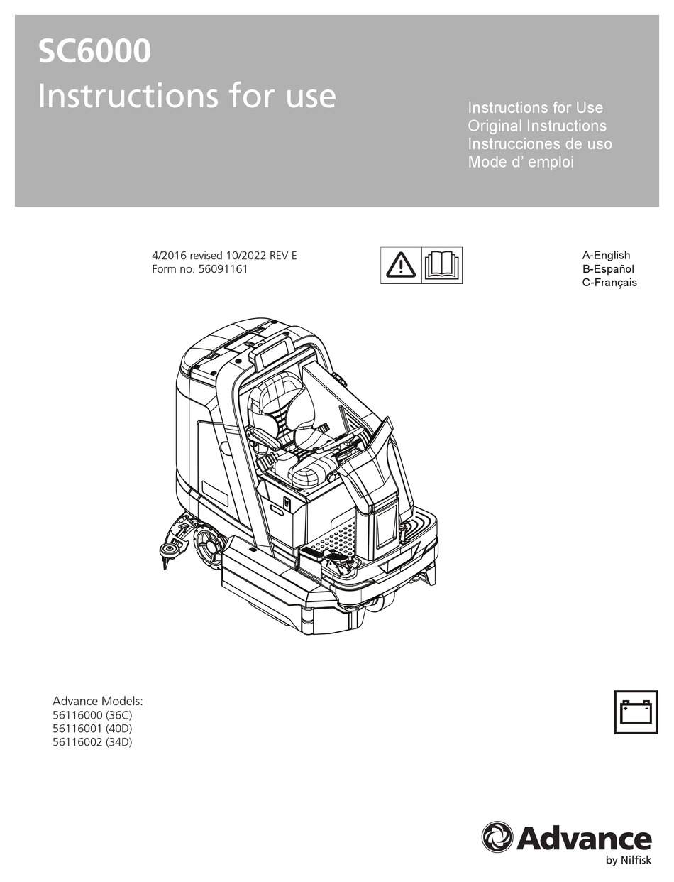 NILFISKADVANCE ADVANCE SC6000 INSTRUCTIONS FOR USE MANUAL Pdf Download ManualsLib