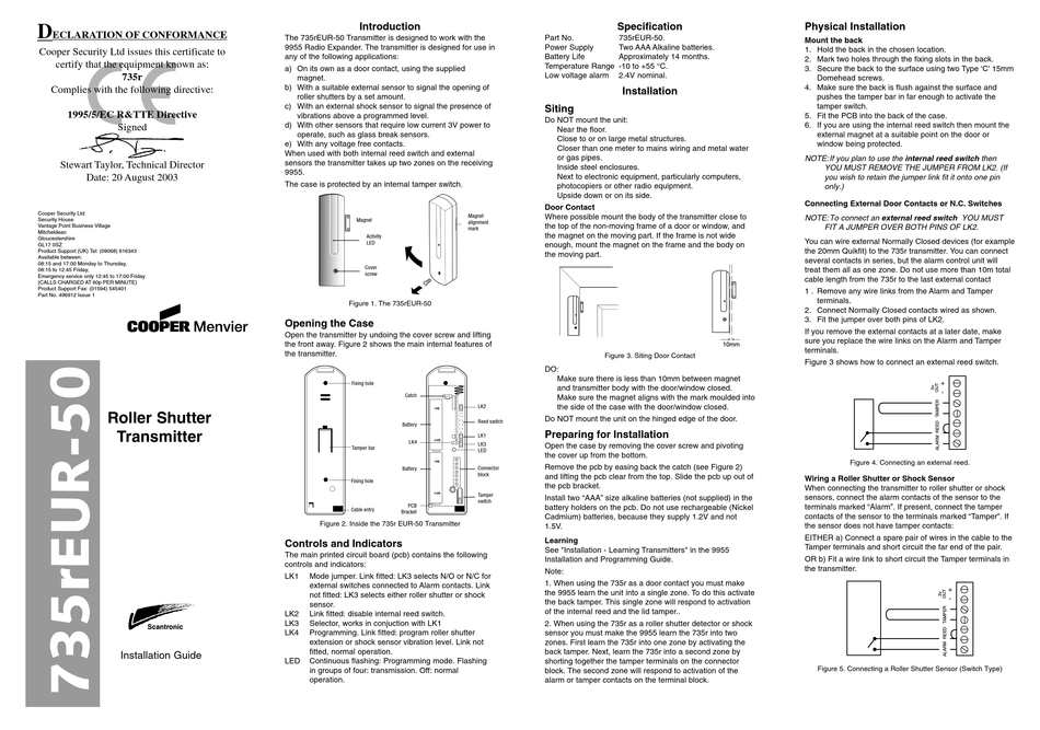 COOPER SCANTRONIC 735REUR-50 INSTALLATION MANUAL Pdf Download | ManualsLib