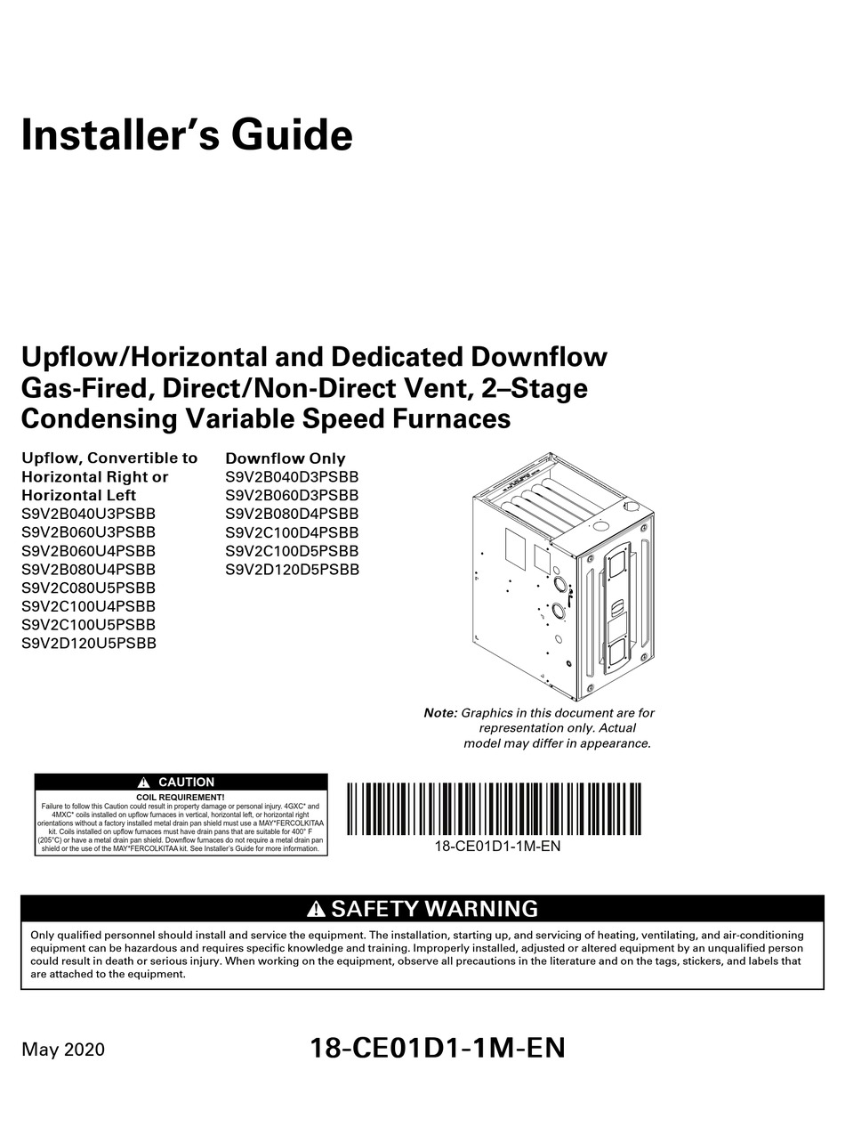 TRANE S9V2B040U3PSBB INSTALLER'S MANUAL Pdf Download | ManualsLib