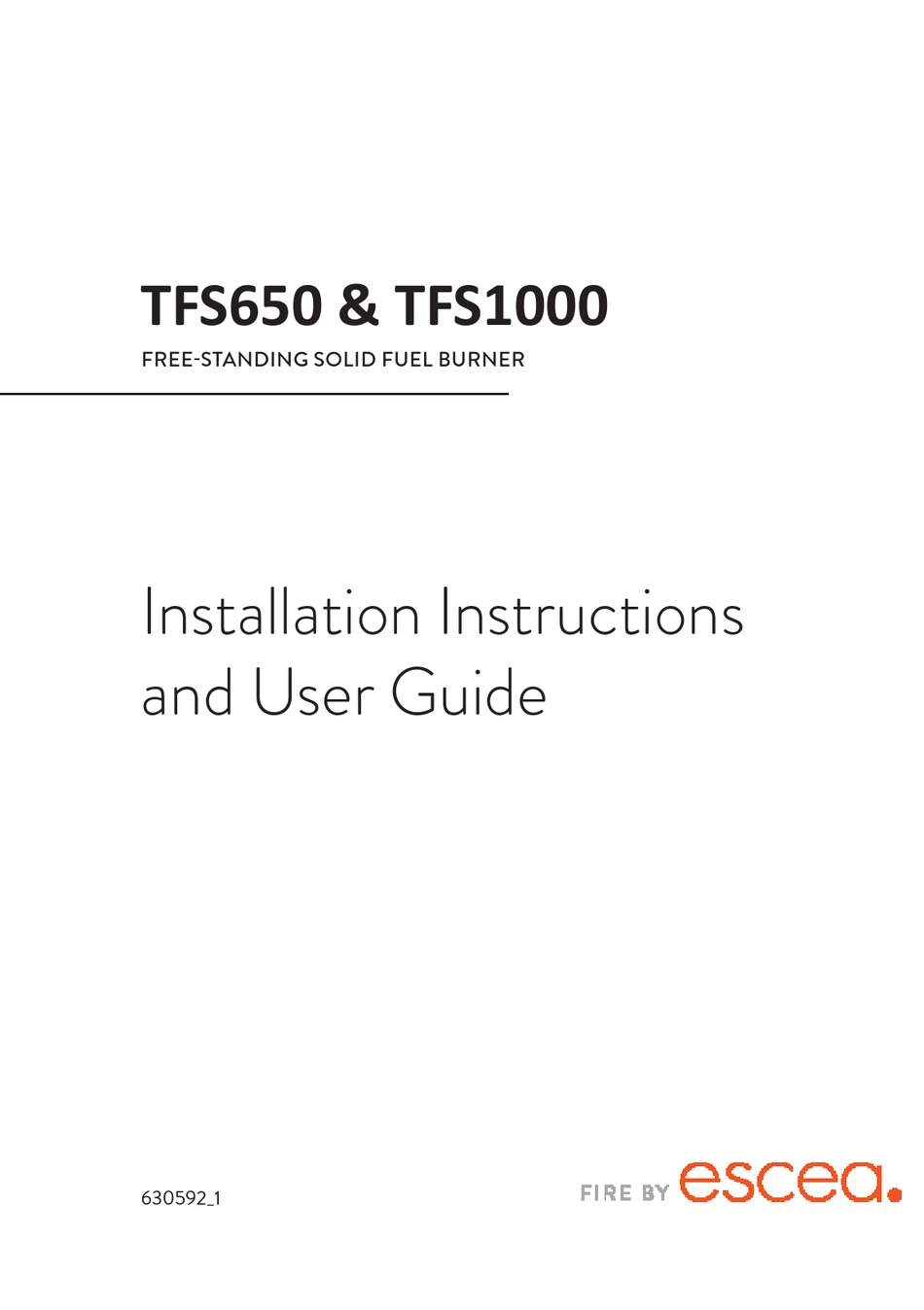 ESCEA TFS SERIES INSTALLATION INSTRUCTIONS AND USER MANUAL Pdf Download