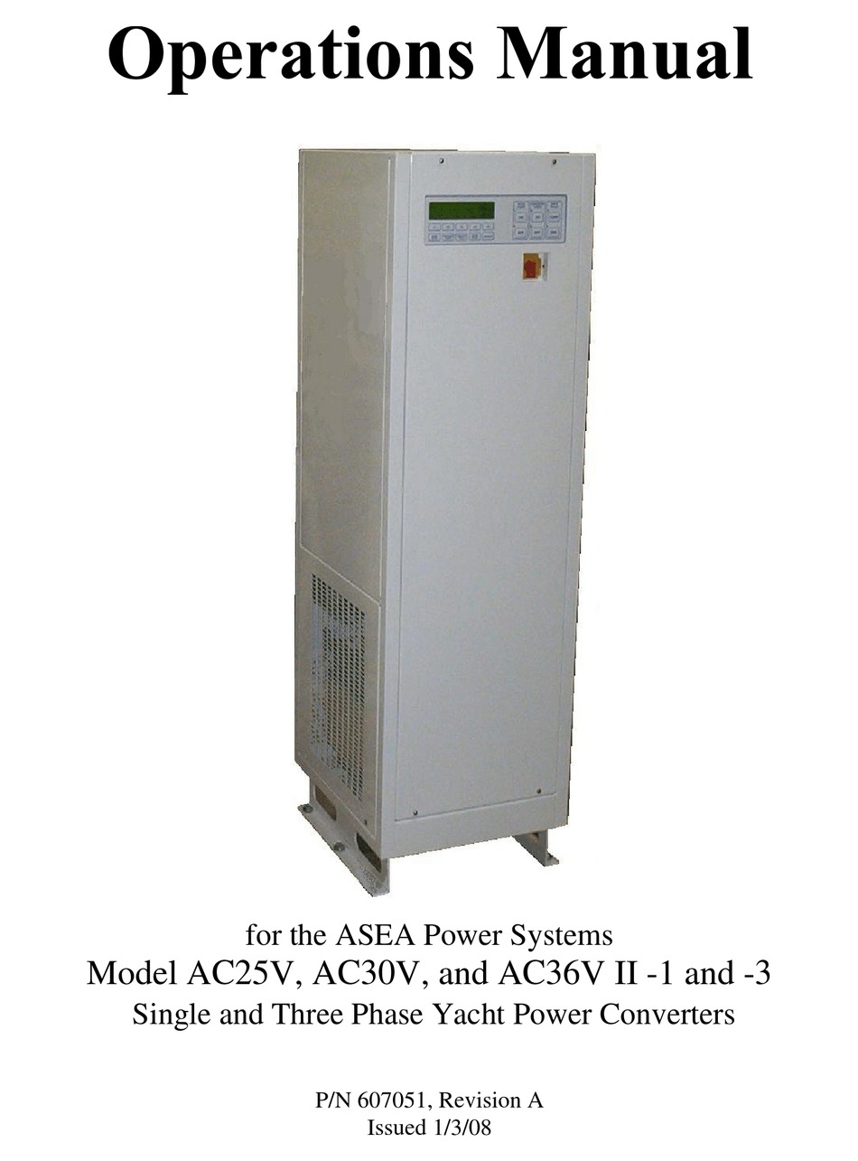 ASEA AC25V OPERATION MANUAL Pdf Download ManualsLib