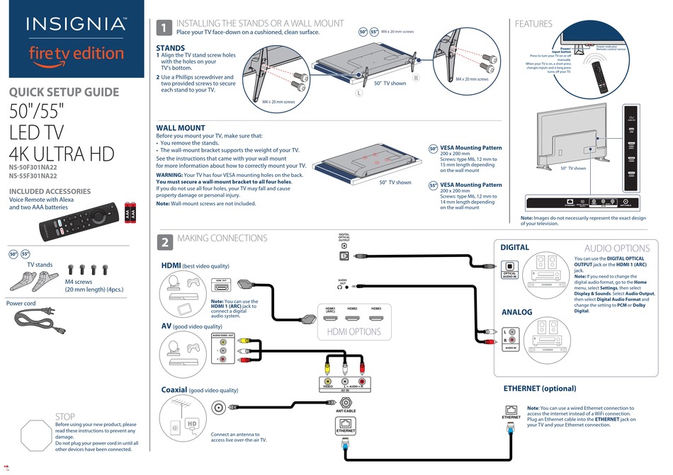 INSIGNIA FIRE TV EDITION NS50F301NA22 QUICK SETUP MANUAL Pdf Download