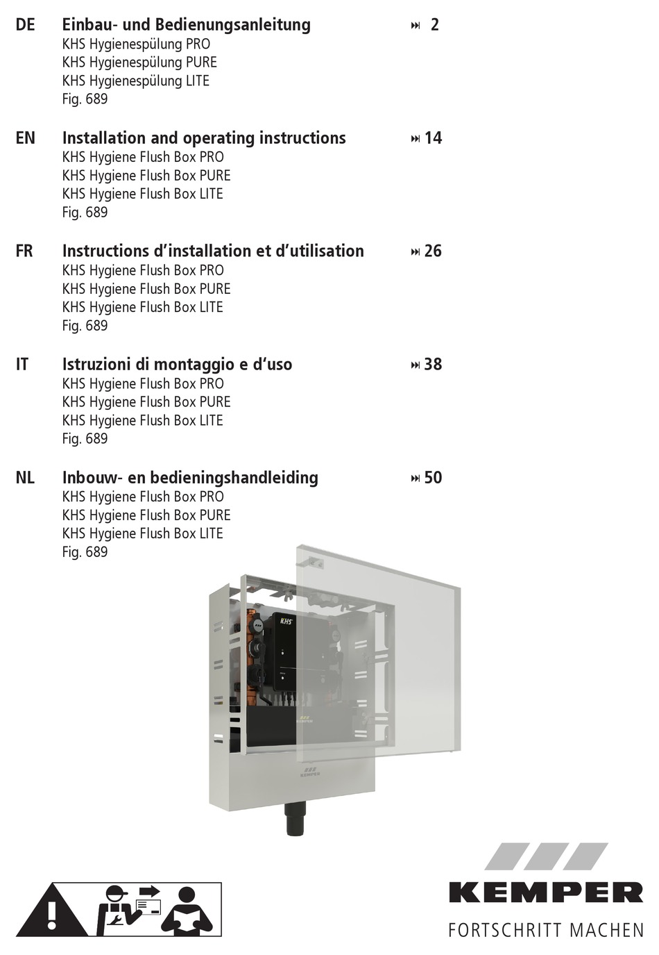 KEMPER KHS HYGIENE FLUSH BOX PRO INSTALLATION AND OPERATING