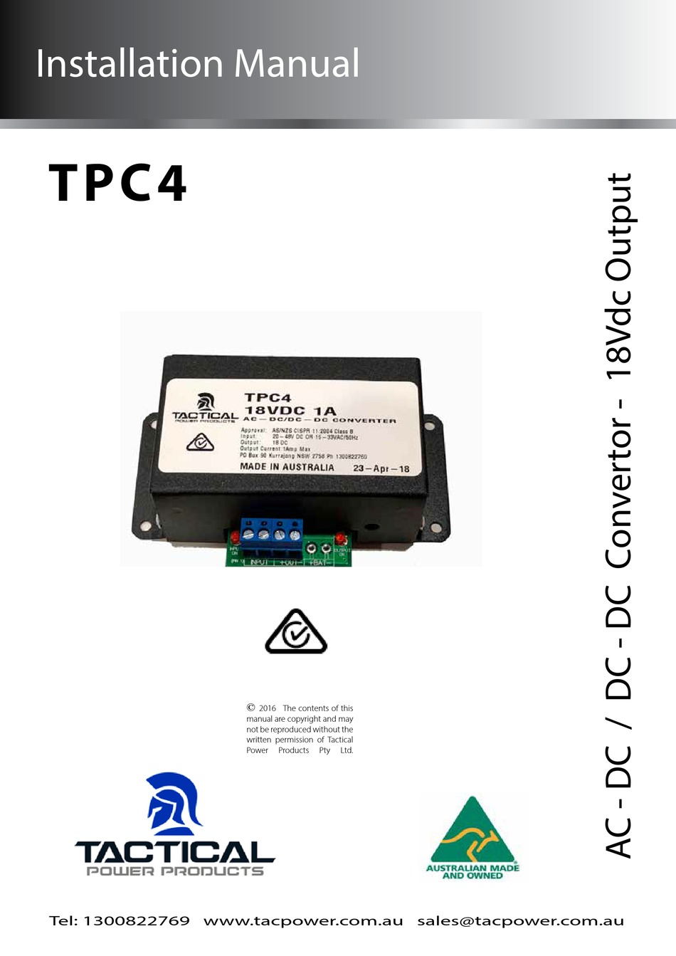 TACTICAL POWER PRODUCTS TPC4 INSTALLATION MANUAL Pdf Download ManualsLib