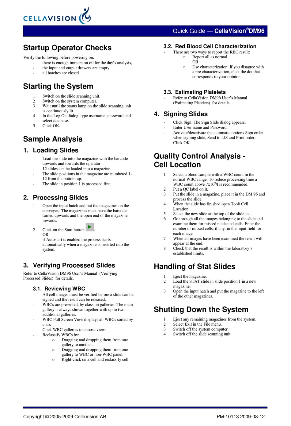 CELLAVISION DM96 QUICK MANUAL Pdf Download ManualsLib