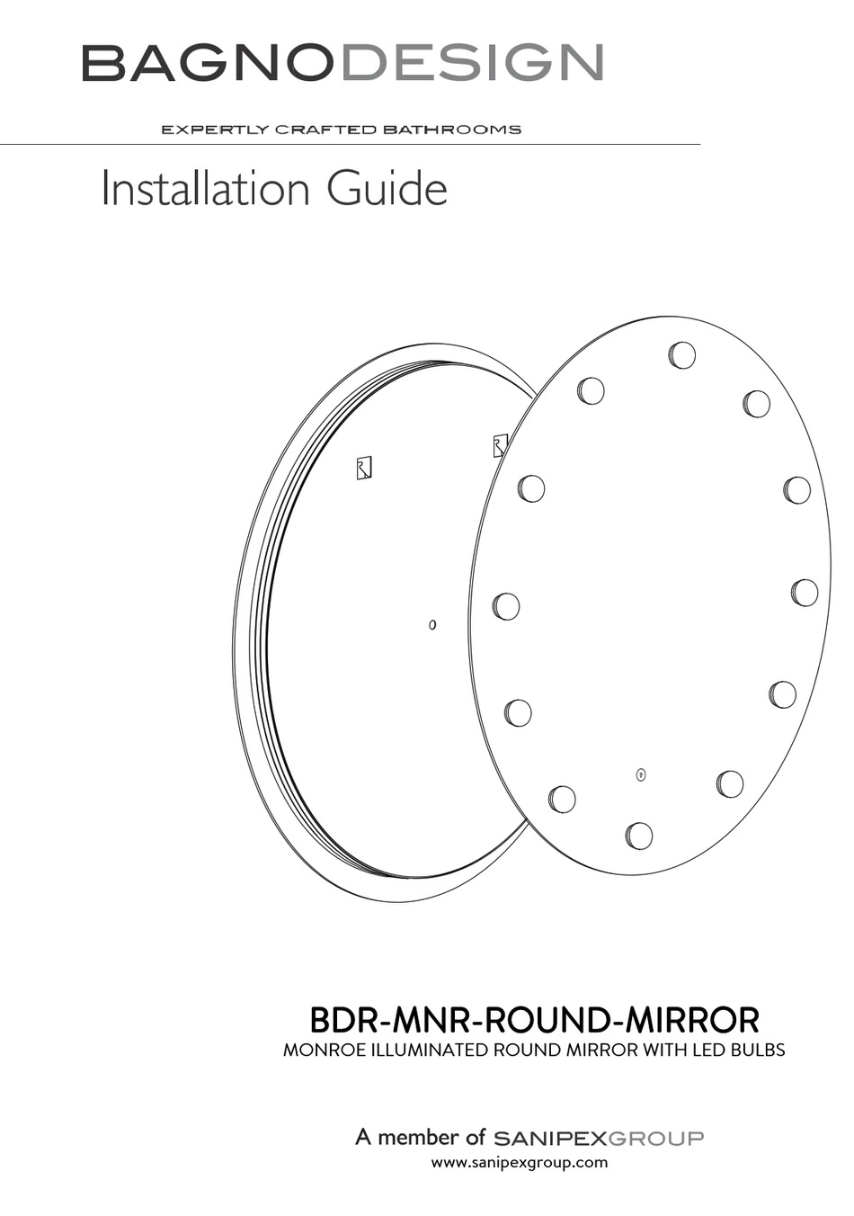SANIPEX BAGNODESIGN MONROE BDRMNRROUNDMIRROR INSTALLATION MANUAL Pdf