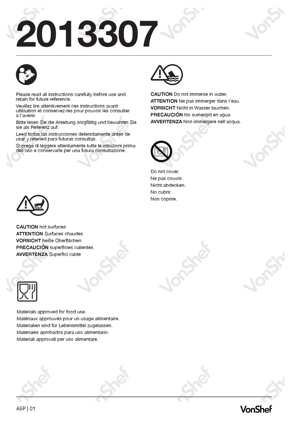 VONSHEF 2013307 MANUAL Pdf Download ManualsLib