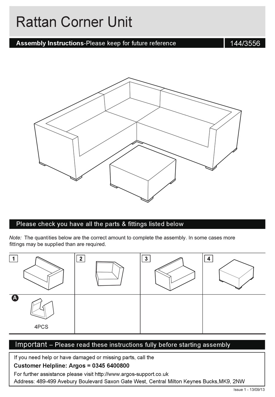 ARGOS 144/3556 ASSEMBLY INSTRUCTIONS Pdf Download ManualsLib