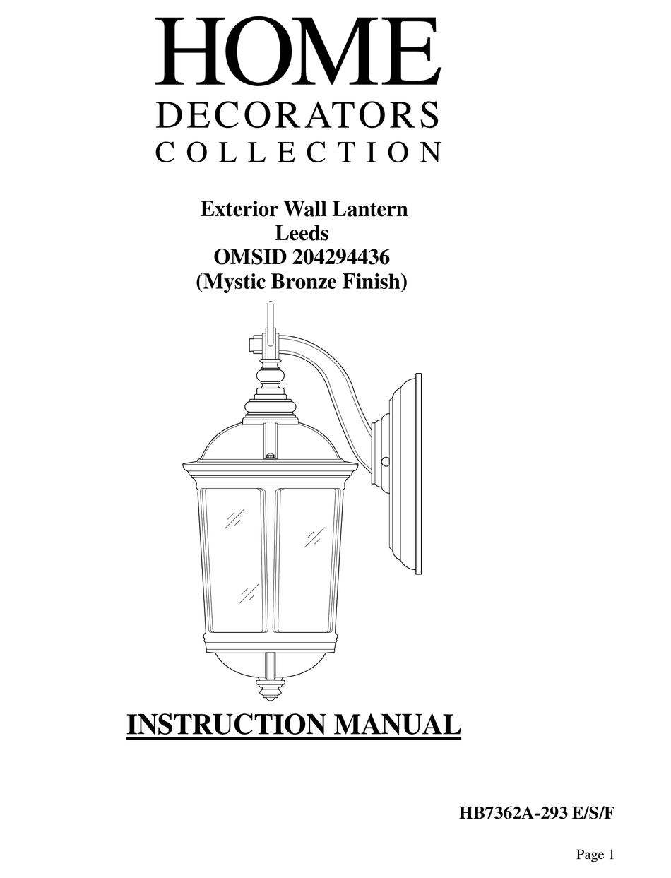 HOME DECORATORS COLLECTION OMSID 204294436 INSTRUCTION MANUAL Pdf