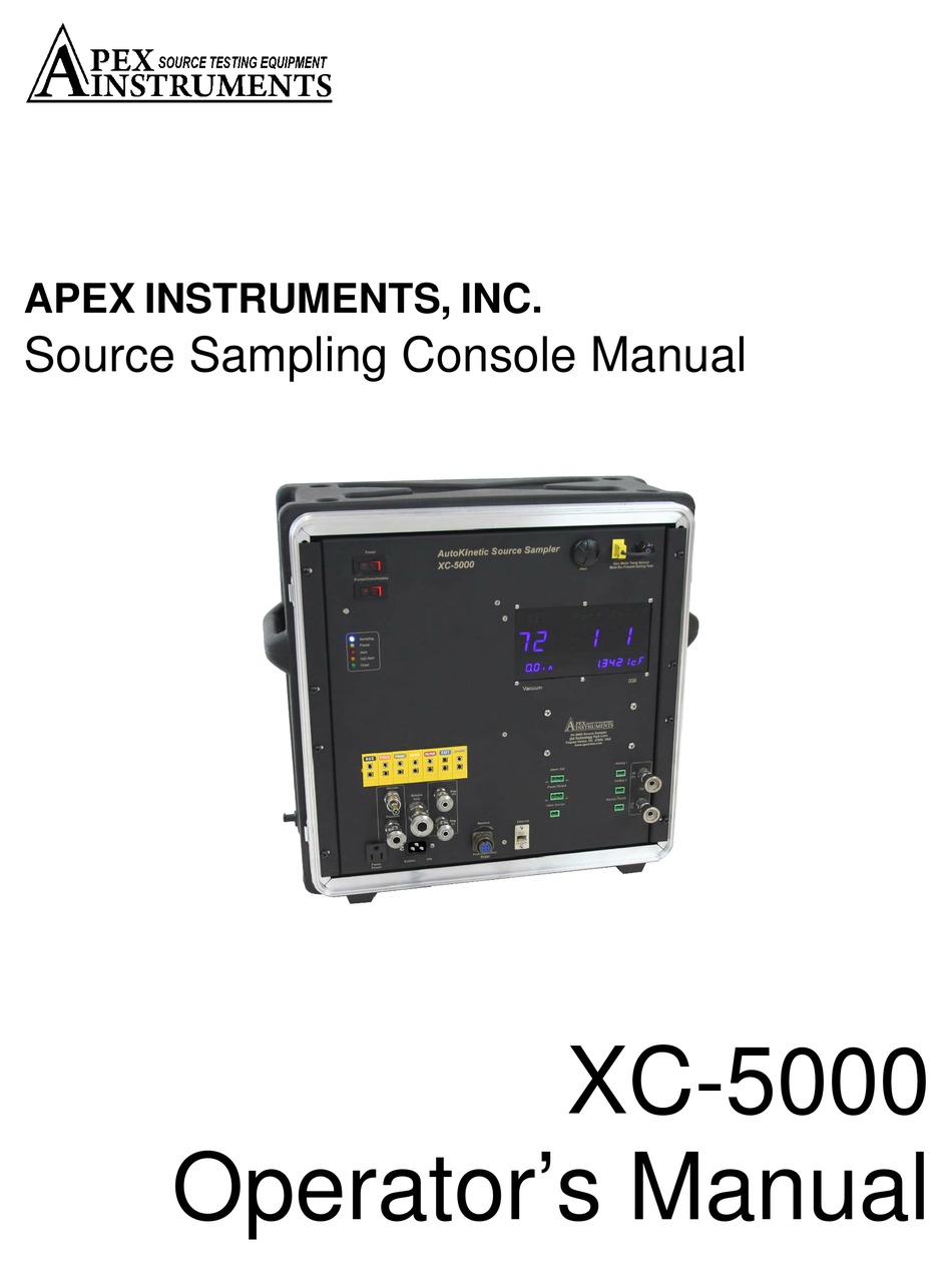 APEX INSTRUMENTS XC5000 OPERATOR'S MANUAL Pdf Download ManualsLib