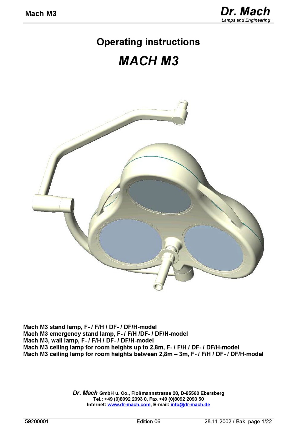 DR. MACH M3 OPERATING INSTRUCTIONS MANUAL Pdf Download ManualsLib