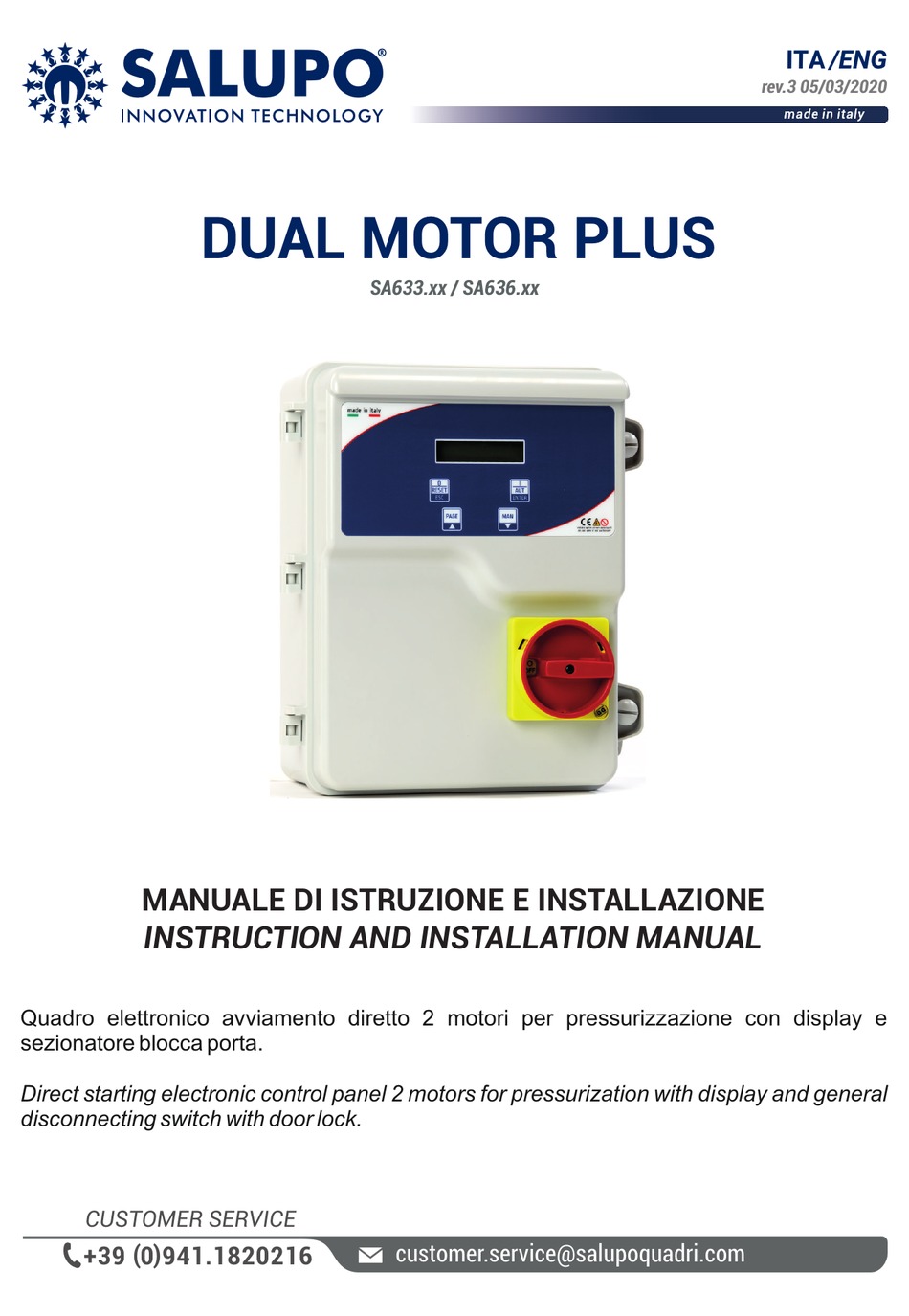 SALUPO DUAL MOTOR PLUS INSTRUCTION AND INSTALLATION MANUAL Pdf Download ManualsLib