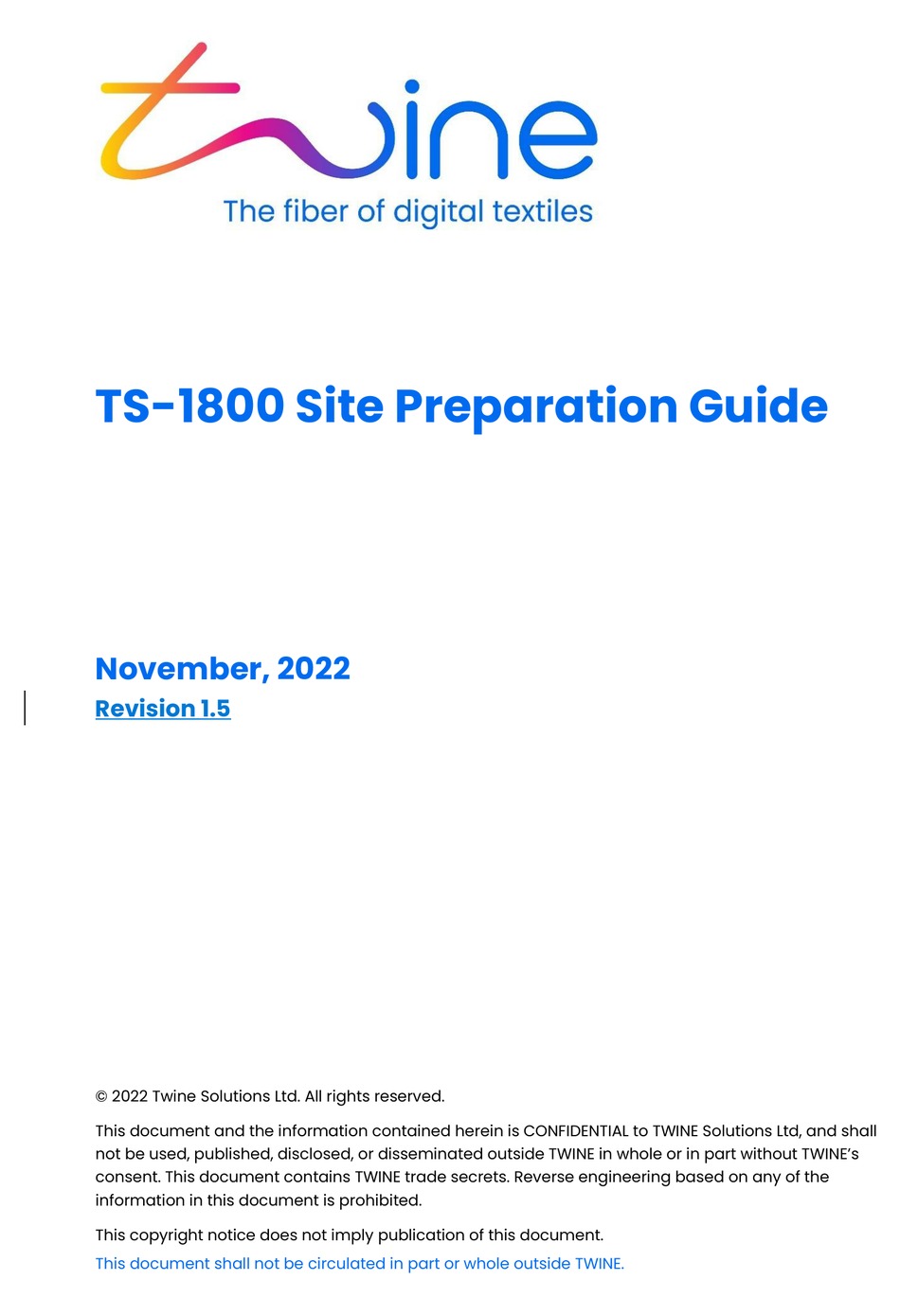 TWINE TS1800 SITE PREPARATION MANUAL Pdf Download ManualsLib