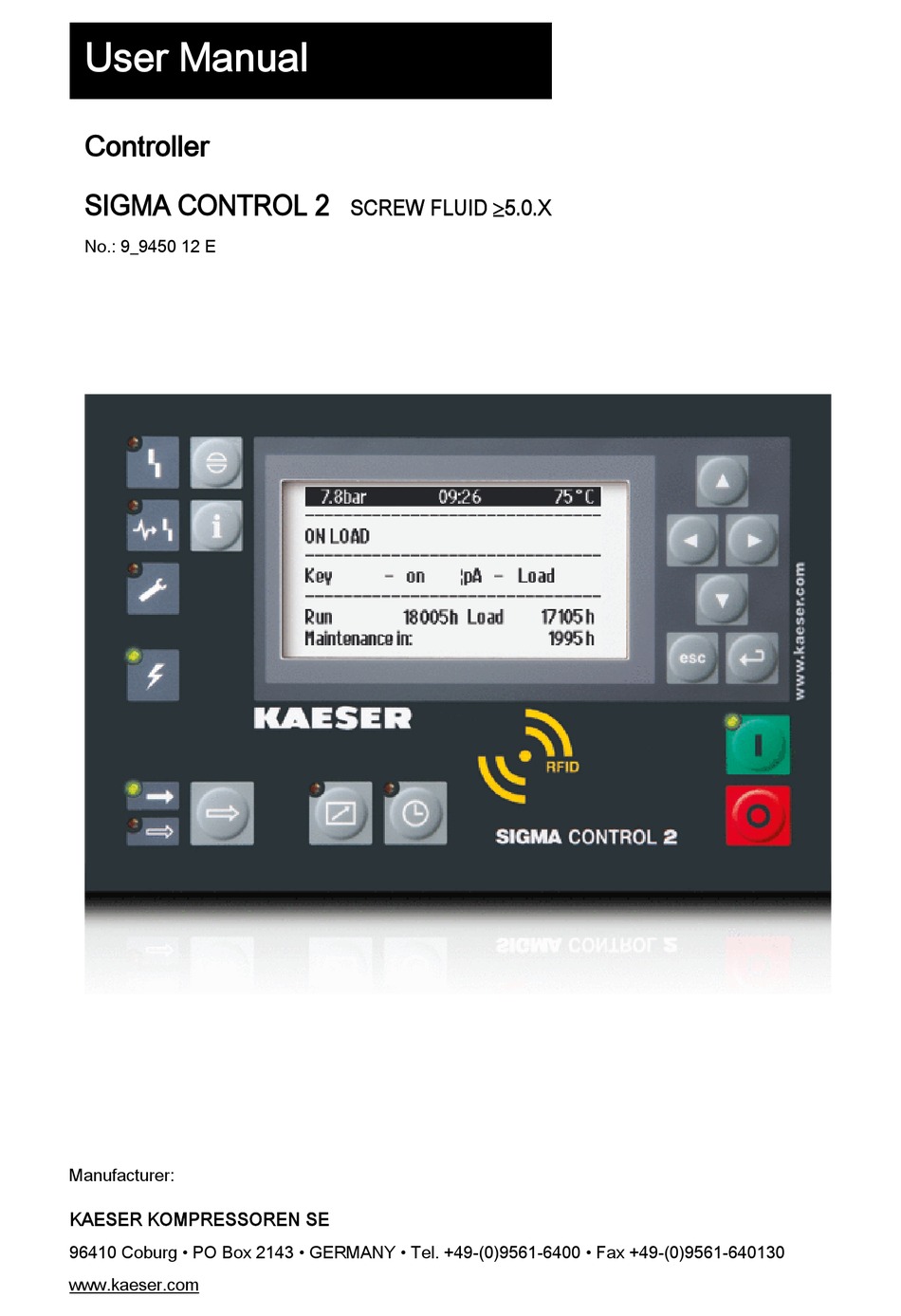 KAESER KOMPRESSOREN SIGMA CONTROL 2 USER MANUAL Pdf Download ManualsLib