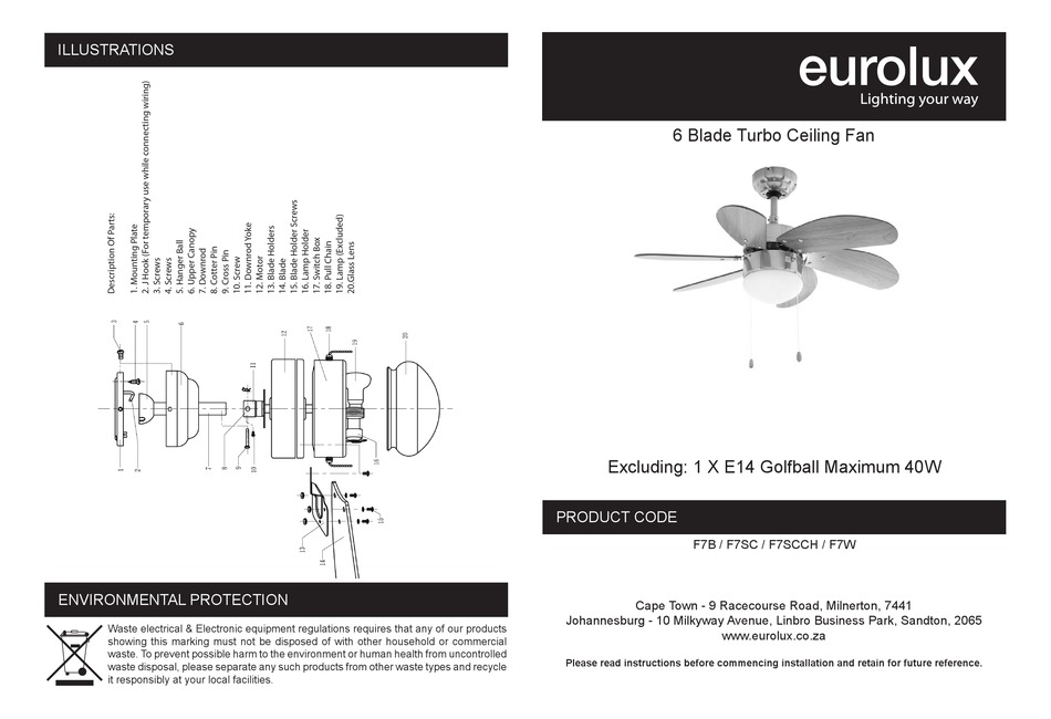 EUROLUX F7B MANUAL Pdf Download | ManualsLib