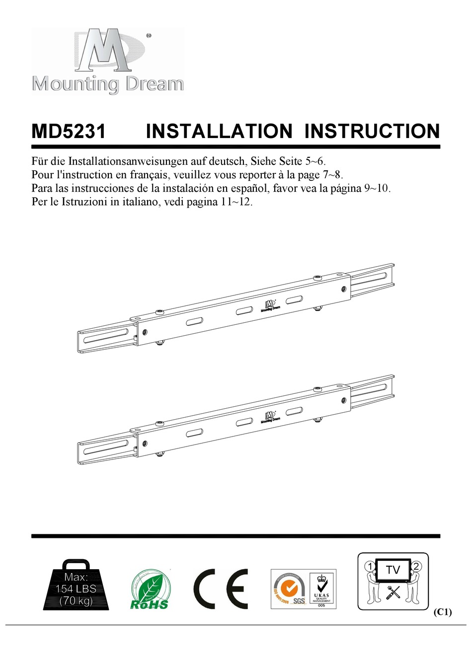MOUNTING DREAM MD5231 INSTALLATION INSTRUCTION Pdf Download ManualsLib