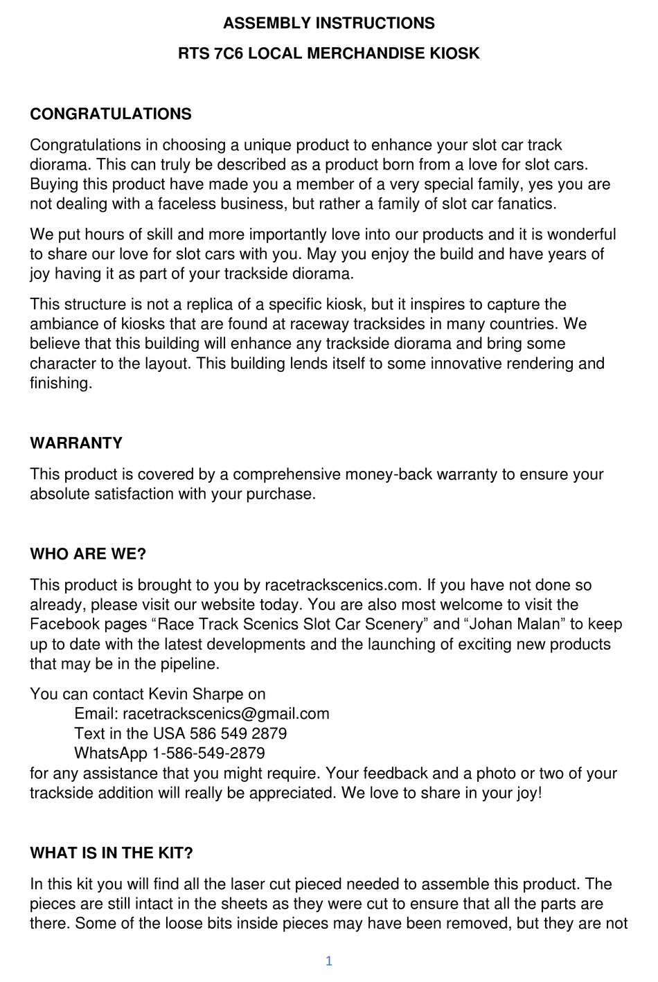 RTS 7C6 ASSEMBLY INSTRUCTIONS MANUAL Pdf Download ManualsLib