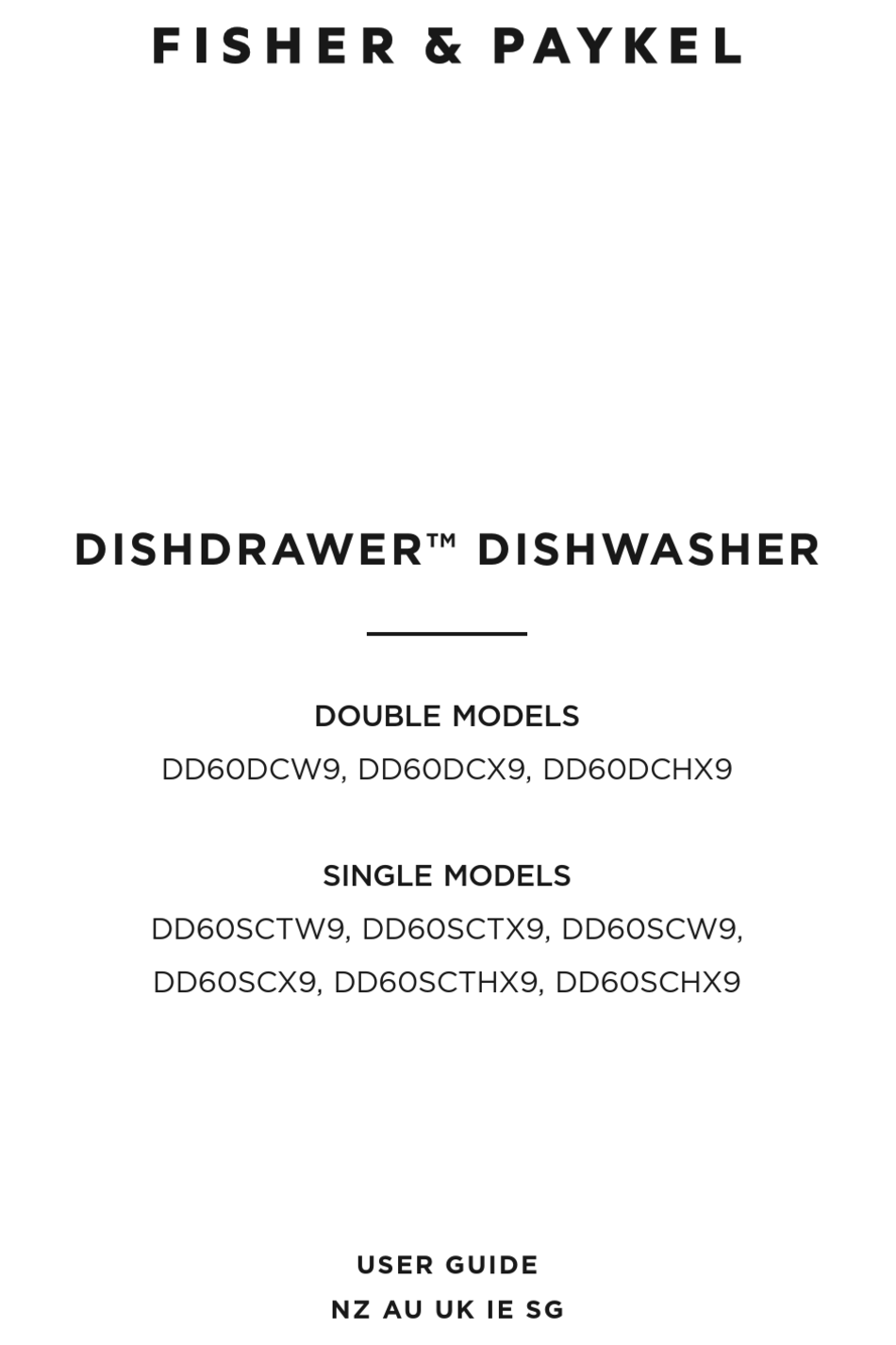 FISHER & PAYKEL DISHDRAWER 7 SERIES USER MANUAL Pdf Download ManualsLib