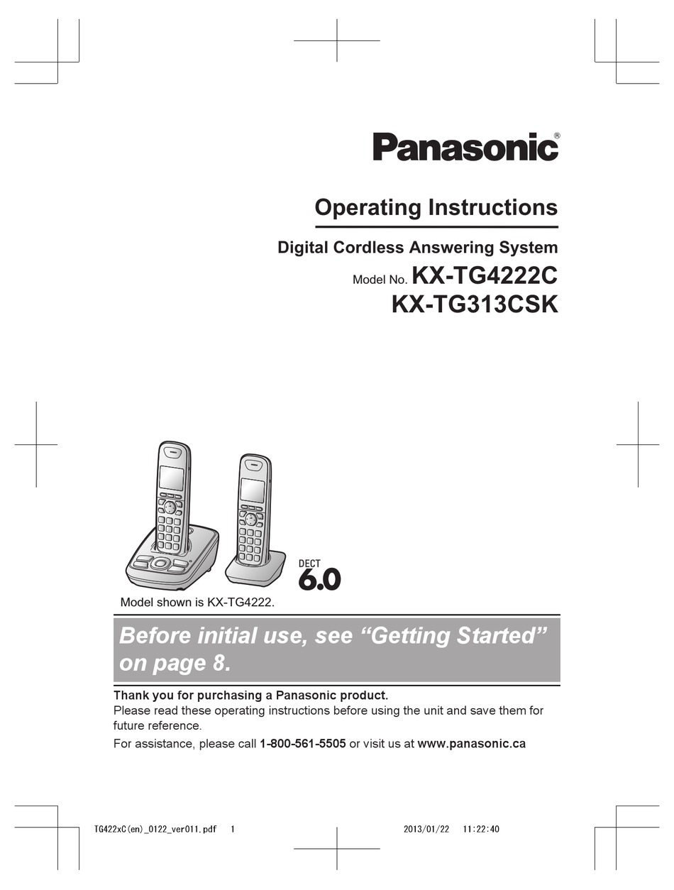 Panasonic Kx Tg C Operating Instructions Manual Pdf Download Manualslib