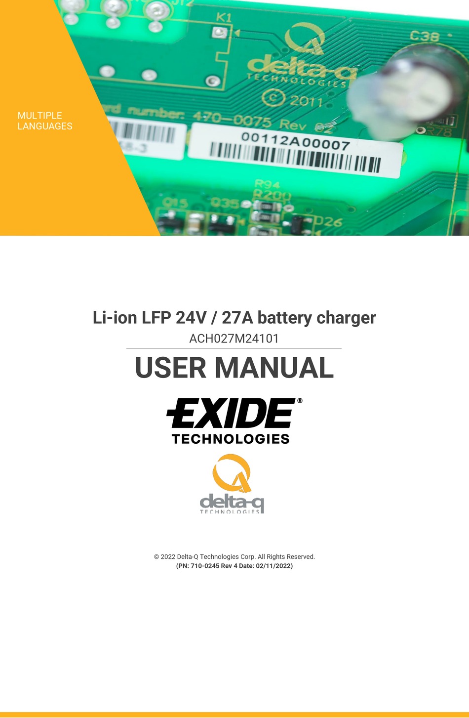 DELTAQ EXIDE ACH027M24101 USER MANUAL Pdf Download ManualsLib
