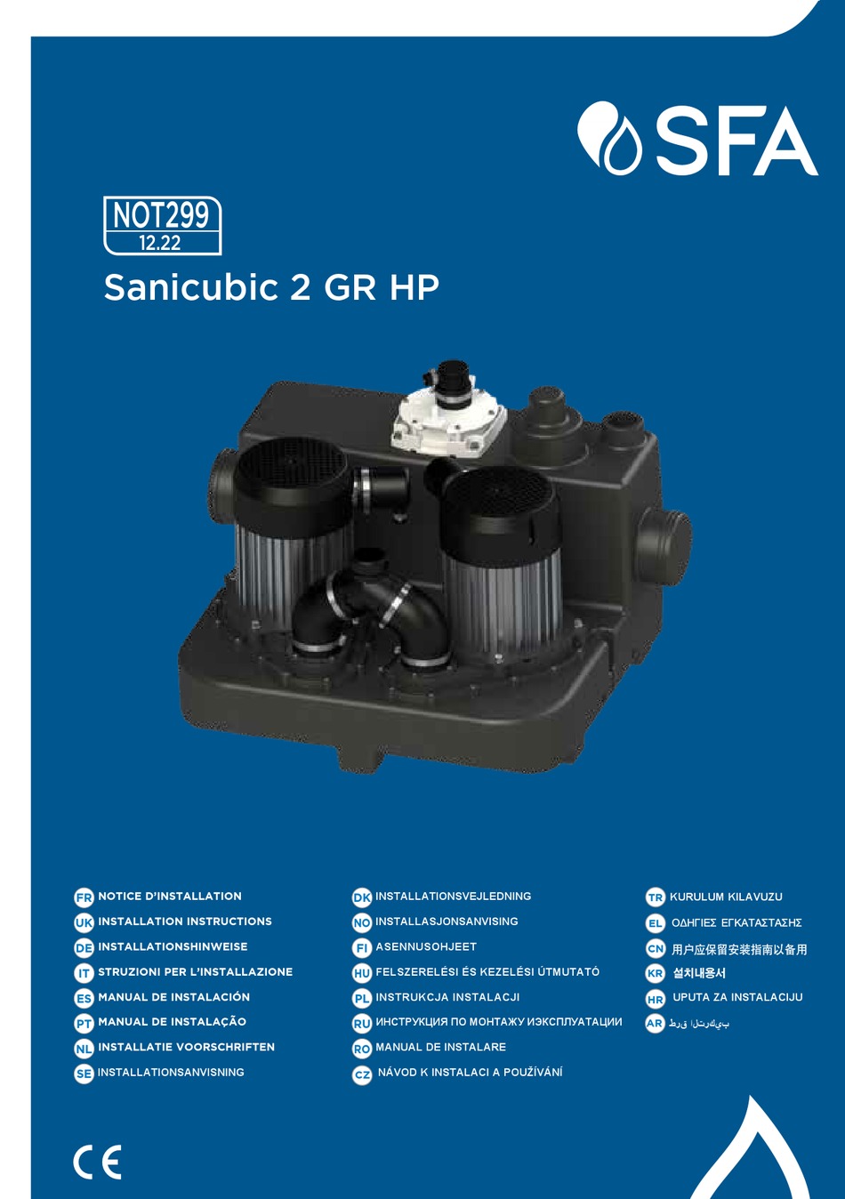 SFA SANICUBIC 2 GR HP INSTALLATION INSTRUCTIONS MANUAL Pdf Download
