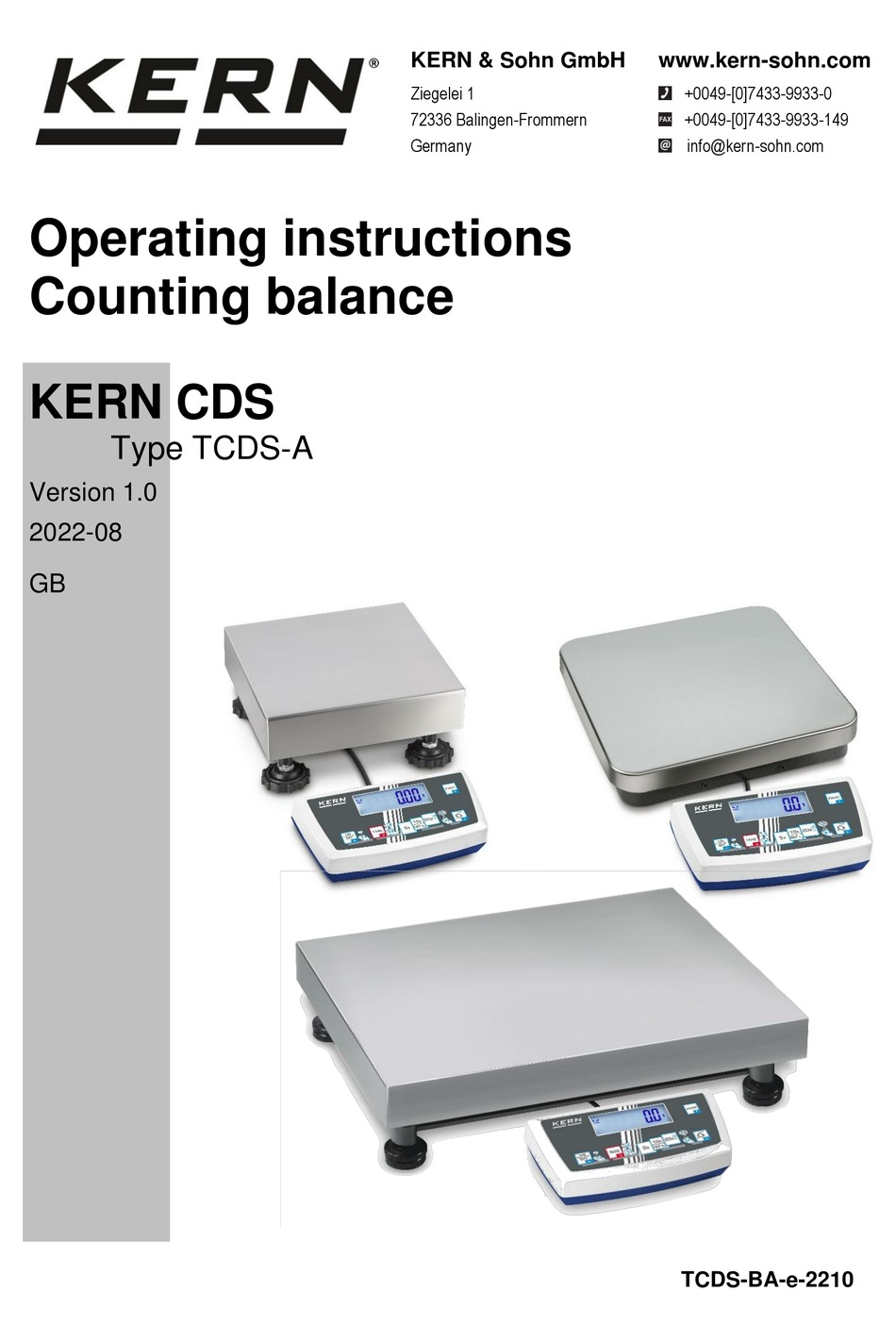 KERN CDS 4K0.02 OPERATING INSTRUCTIONS MANUAL Pdf Download ManualsLib