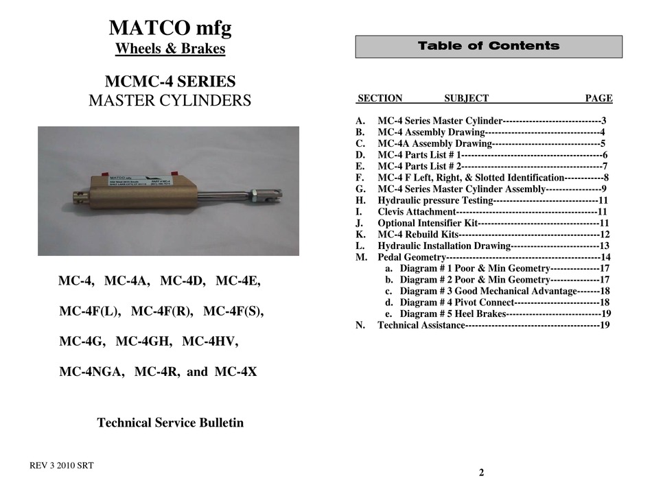 MATCO MCMC4 SERIES TECHNICAL SERVICE BULLETIN Pdf Download ManualsLib