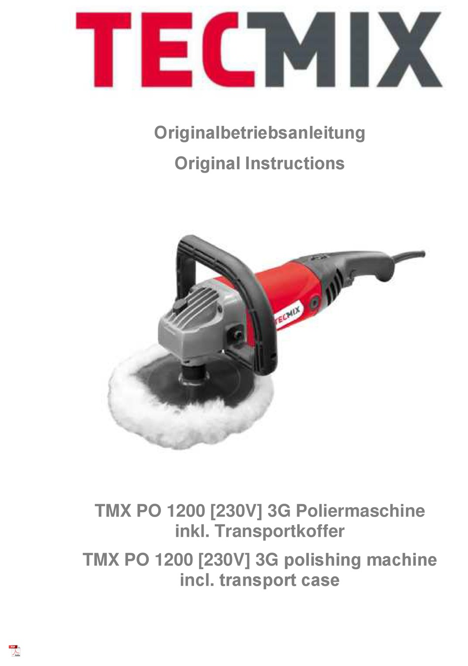 TECMIX TMX PO 1200 ORIGINAL INSTRUCTIONS MANUAL Pdf Download | ManualsLib