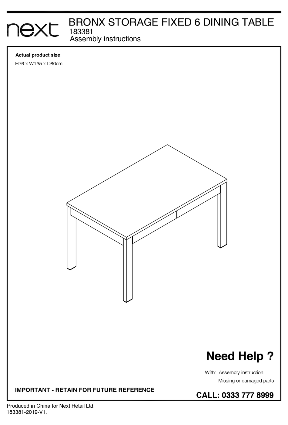 NEXT BRONX 183381 ASSEMBLY INSTRUCTIONS MANUAL Pdf Download ManualsLib