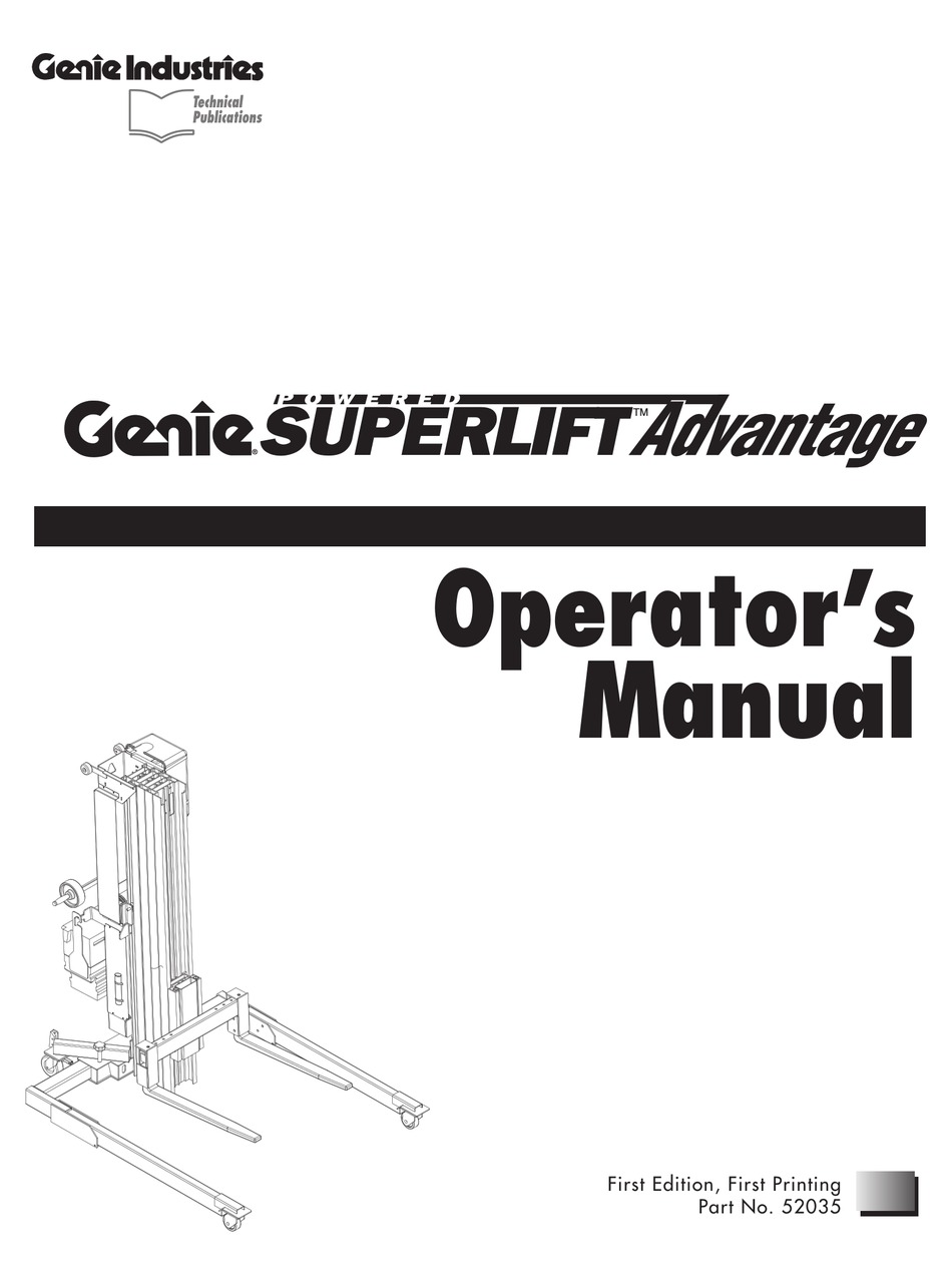 GENIE INDUSTRIES POWERED SUPERLIFT ADVANTAGE OPERATOR