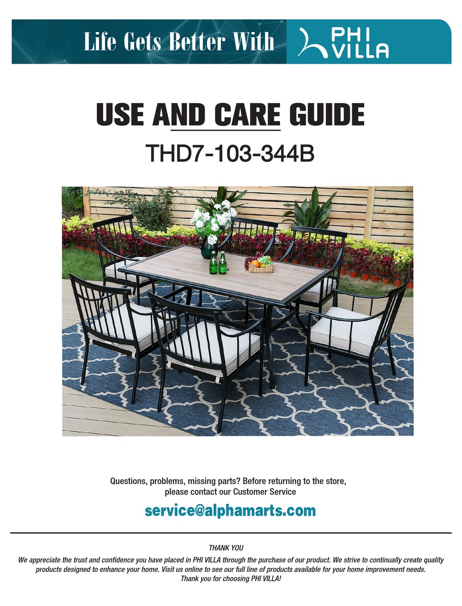 PHI VILLA THD7103344B USE AND CARE MANUAL Pdf Download ManualsLib