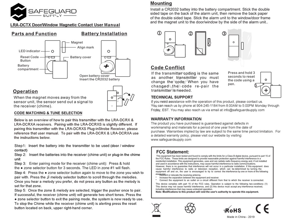 SAFEGUARD SUPPLY LRADCTX USER MANUAL Pdf Download ManualsLib