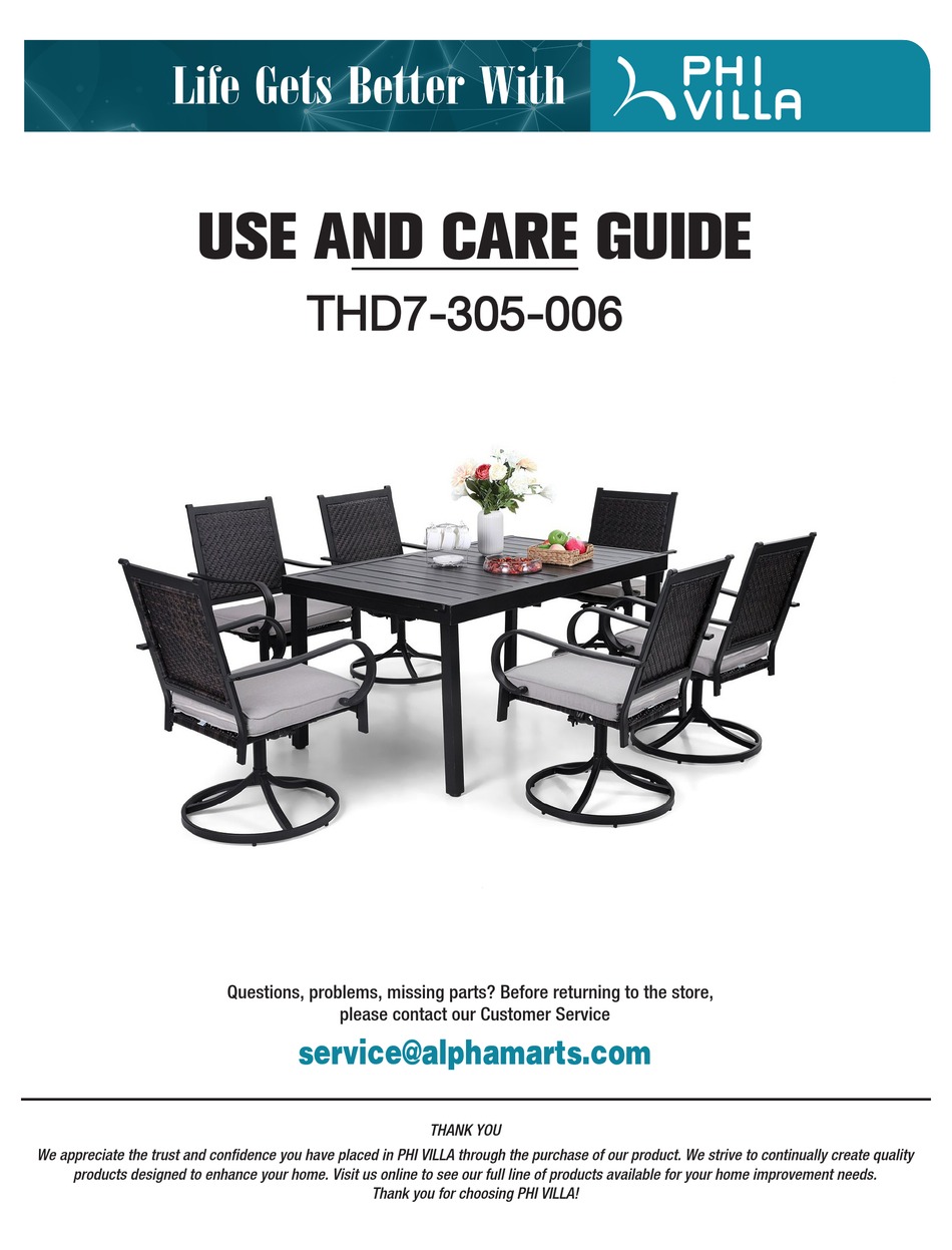 PHI VILLA THD7305006 USE AND CARE MANUAL Pdf Download ManualsLib