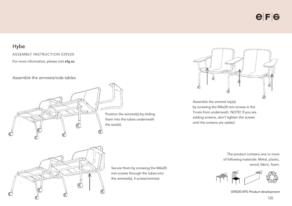EFG HYBE 039220 ASSEMBLY INSTRUCTION Pdf Download | ManualsLib