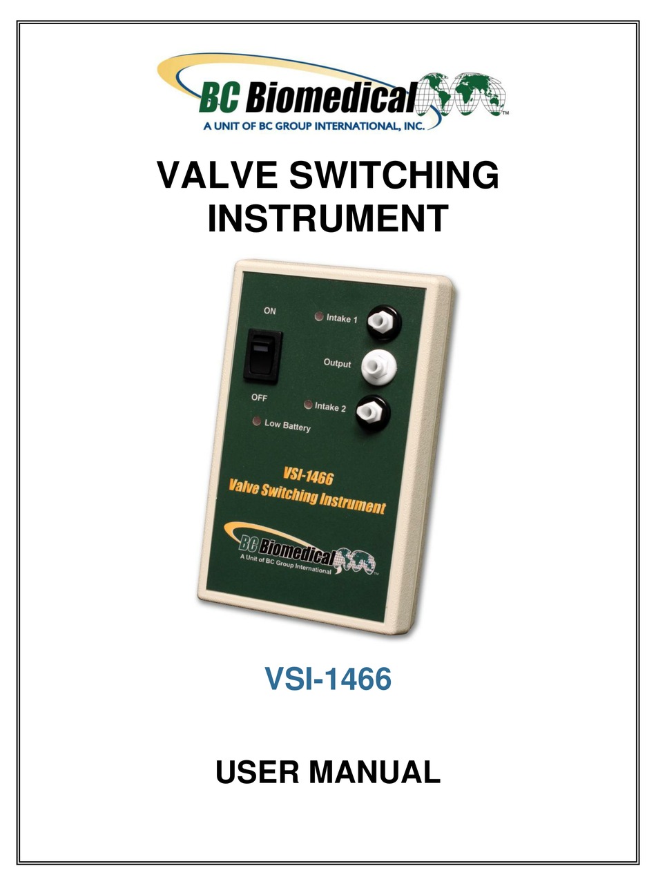 BC BIOMEDICAL VSI1466 USER MANUAL Pdf Download ManualsLib