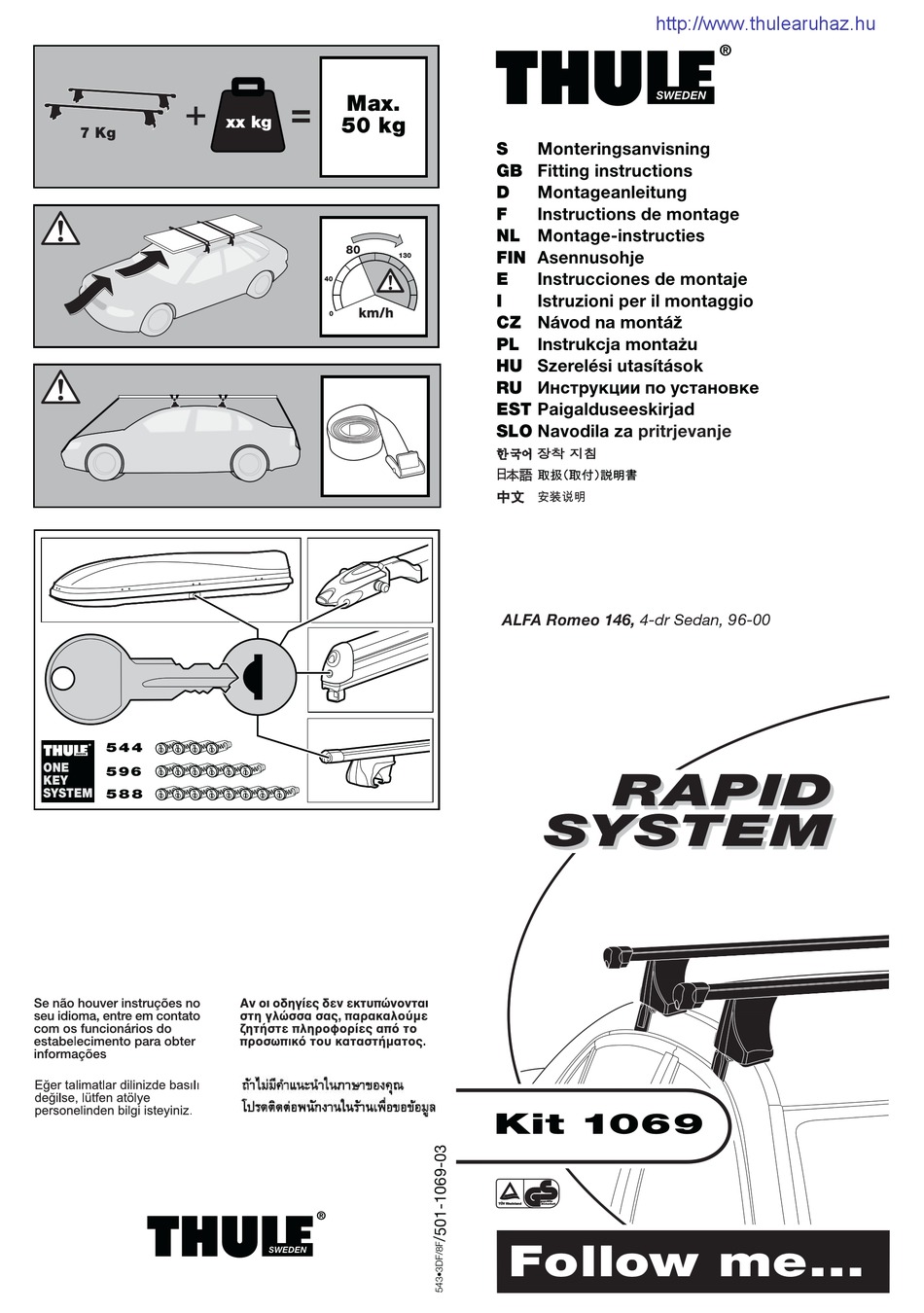 THULE 1069 FITTING INSTRUCTIONS MANUAL Pdf Download ManualsLib