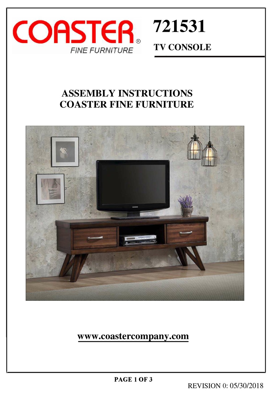 COASTER 721531 ASSEMBLY INSTRUCTIONS Pdf Download ManualsLib