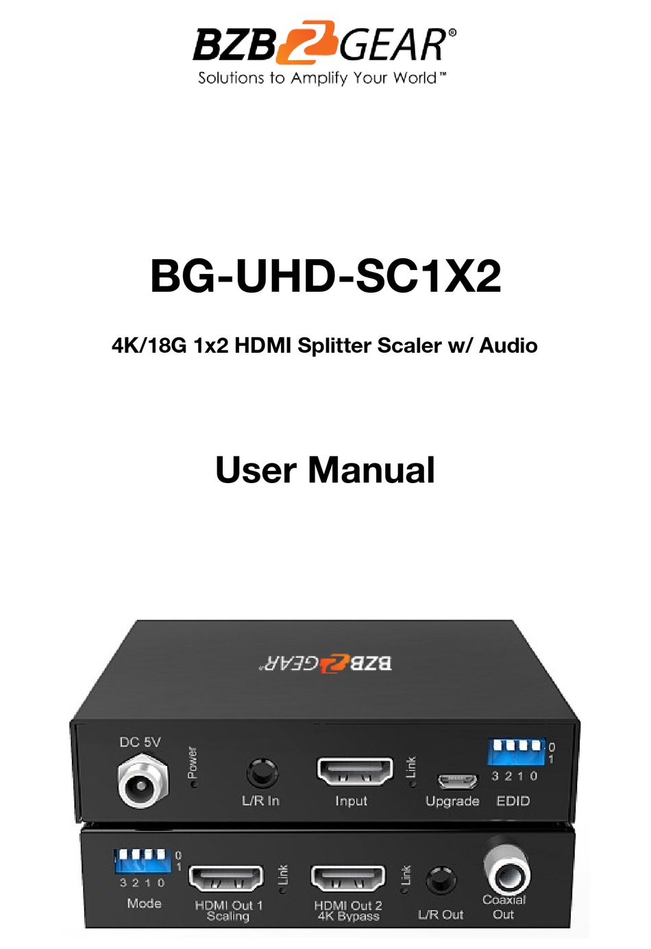 BZB GEAR BG-UHD-SC1X2 USER MANUAL Pdf Download | ManualsLib