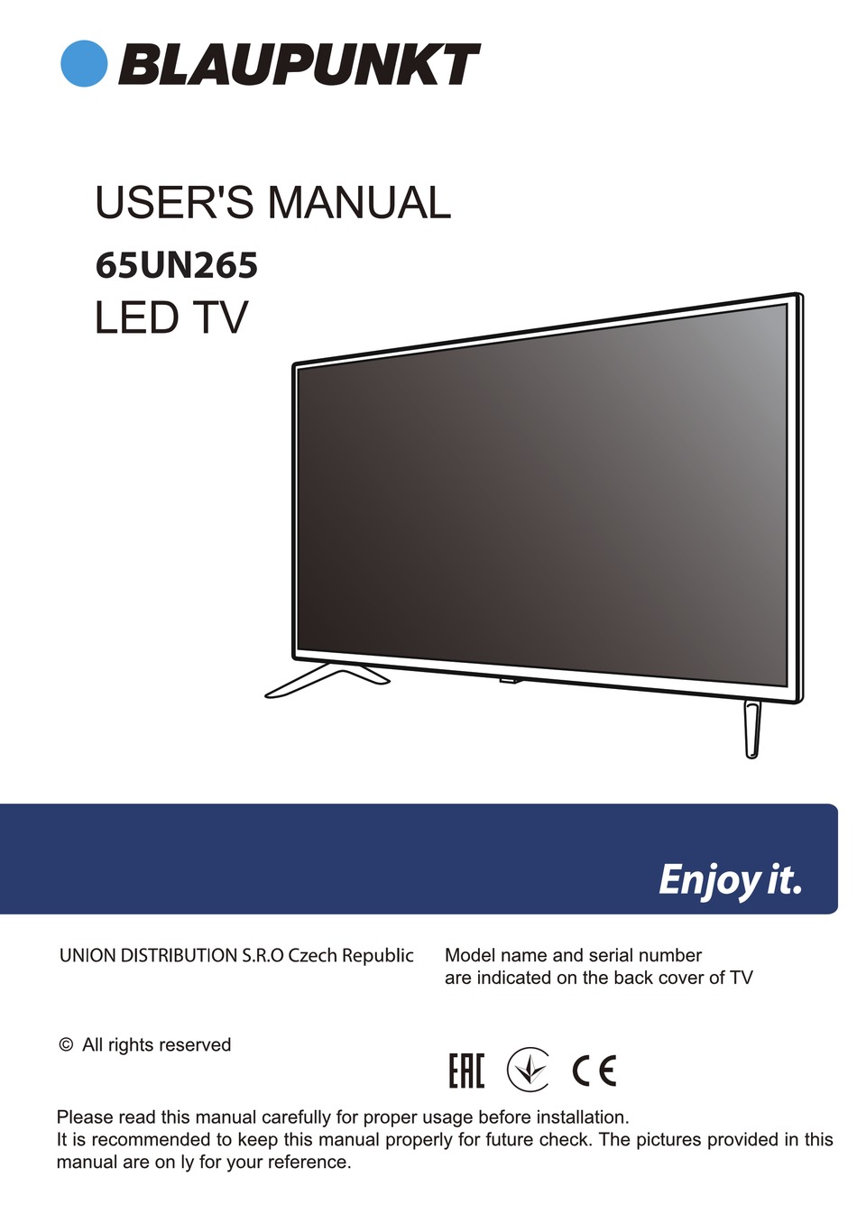 BLAUPUNKT 65UN265 USER MANUAL Pdf Download | ManualsLib